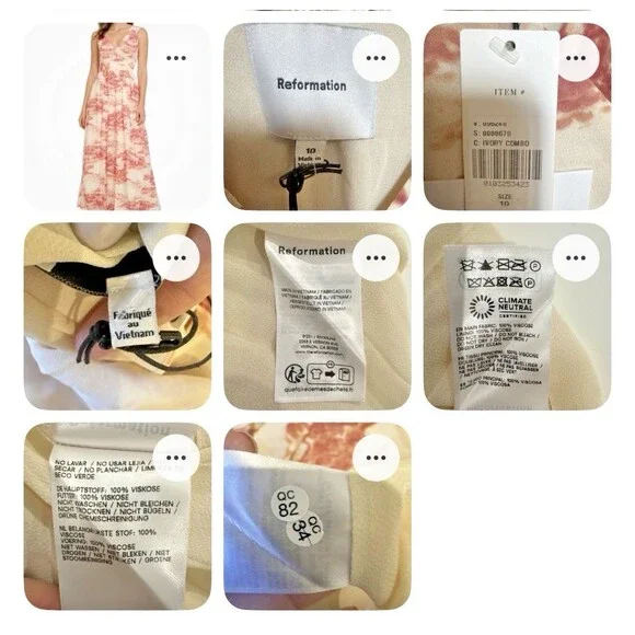 New NWT Reformation Farah Size 10 Sleeveless V-Neck Midi Blush/Ivory Dress - Picture 7 of 11